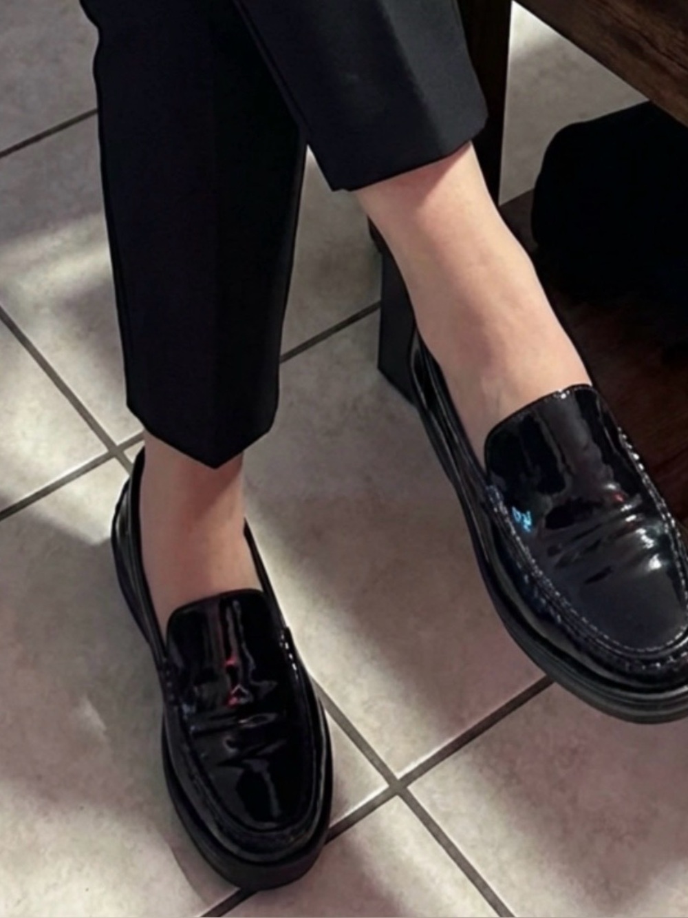 Tod's Black Patent Leather Penny Loafers 38 1/2